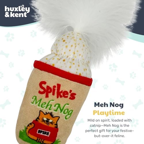 Huxley & Kent Plush Crinkle Catnip Cat Toy, Meh Nog - Image 2