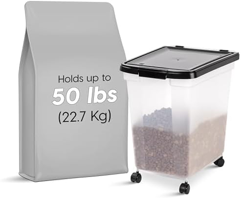 IRIS USA Dog Food Storage Container, Up to 50 lbs, Black, Made in USA - Image 2