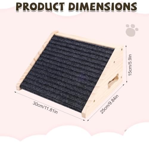 NQEUEPN Wooden Pet Ramps for Stairs, Non-Slip Low-Angled Dog Cat Ramps - Image 2