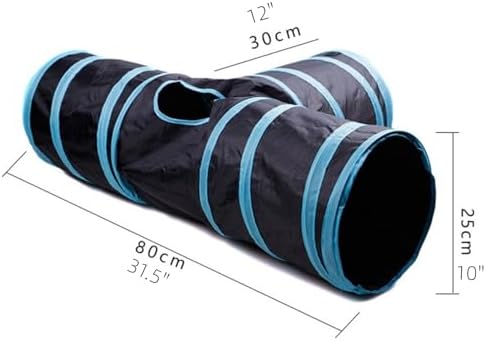 Foldable Cat Tunnels With Toy Ball - Indoor Play Tube for Large Cats, Kittens, and Rabbits (3 Way) - Image 2