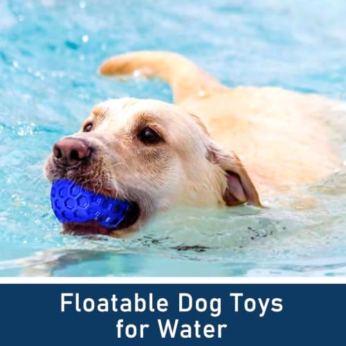 Indestructible Squeaky Dog Ball for Aggressive Chewers, Rubber Interactive Dog Toy for Teething, Relieving Anxiety. Chew Toy for Large, Medium Breeds, Outdoor & Indoor Ball. - Image 7