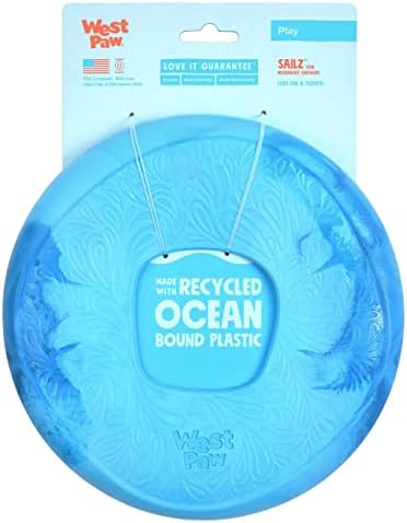 WEST PAW Seaflex Sailz Dog Toy Flying Disc - Machine Washable Eco-Friendly Zogoflex Toys for Moderate Chewers - Perfect for Fetch, Gnawing, Catch, Pet Training - Surf - Image 2