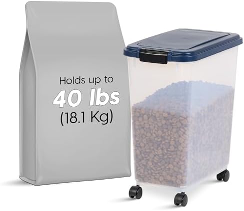 IRIS USA Dog Food Storage Container, Up to 40 lbs, Navy, Made in USA - Image 2