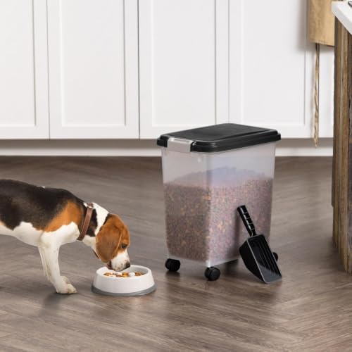 IRIS USA Dog Food Container & Slow Feeder Bowl, Up to 30 lbs, Black - Image 2