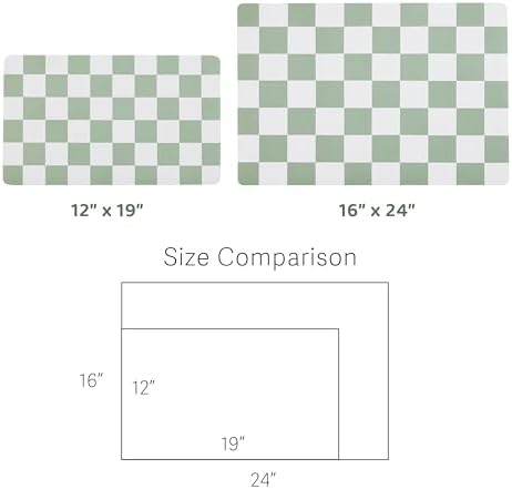 Checkered Dog Feeding Mat, Absorbent Mats for Dog Food and Water Bowl, Dispenser, Retro Modern Aesthetic Sage Green Checkerboard Pet Placemat for Dogs, Cats, Puppy Accessories, 12" X19β - Image 7