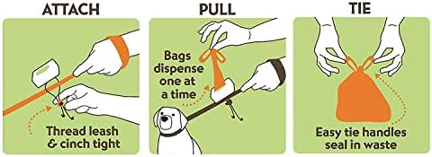 Neater Pet Brands Neater Bags Dog Waste Bag, No Rolls - Dog Poop Bags Dispense One at a Time, Doggie Poop Bag with Easy-Tie Handles, Dispenser Attaches to Any Leash (210 Count, Black Diamond Print) - Image 2