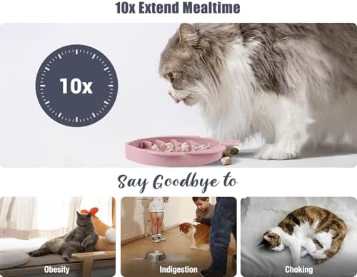 Coomazy Slow Feeder Cat Bowl Silicone Pet Puzzle Feeder for Slow Eating - Image 7