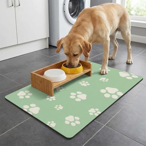 Pet Feeding Mat Dog Cat Food Mat Absorbent No Stains Quick Dry Rubber Bottom Anti-Slip Water Bowl Mats Easy to Clean for Indoor Pet Placemats Water Dispenser Mat - Image 7