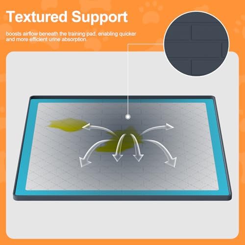 Pee Pad Tray Holder for Dogs,Non-Slip Silicone Dog Puppy Pad Holder,25 x 25 Square Puppy Potty Training Pads,No Spill Raised Lip High Edge,Portable, Leak-Proof Mat Trays for Indoor Floor Protection - Image 7