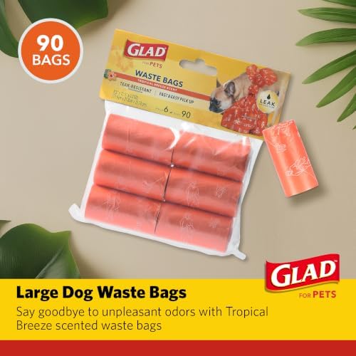 Glad for Pets Scented Dog Poop Bags, Tropical Breeze Scent, 90 Count - Image 2