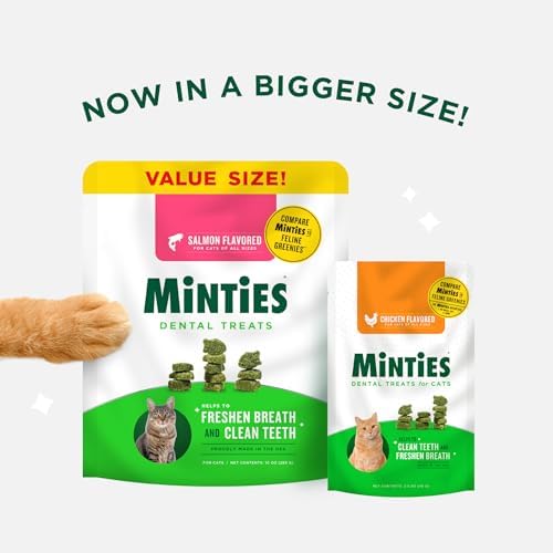 Minties Dental Treats for Cats, Chicken Flavored Treats for Cats, Freshens Breath and Controls Tartar, 10oz (Pack of 2) - Image 2