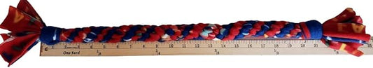Dog Puppy Tug Pull Toy Rope Play Durable Interactive Entertaining Heavy Duty Fleece Square Braid by Knots SO Fast (Red)