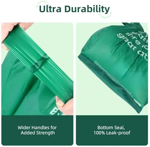 125 Count Cat Poop Bags Large Pet Waste Sacks with Handles, Disposable Litter Bags for Pet Poop, Extra-Thick Waste Bags Easy Tie Leak-Proof Strengthen Unscented - Image 2