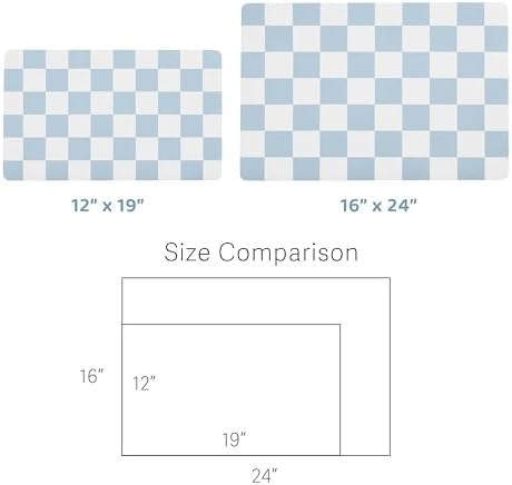 Checkered Dog Feeding Mat, Absorbent Mats for Dog Food and Water Bowl, Dispenser, Retro Aesthetic Light Blue Checkerboard Pet Placemat for Dogs, Cats, Puppy Accessories, 16" X 24β - Image 7