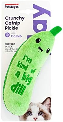 Catstages Crunchy Pickle Kicker Cat Toy – Plush Crinkle Toy with Catnip and Dental Mesh, 6.5" (Pack of 2) - Image 2