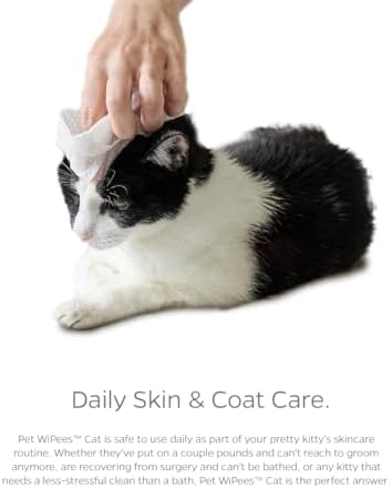 Cat All Purpose Pet WiPees™ – 100 Daily Cat Bath Wipes, All Natural Cat Wipes for Ears, Fur & Folds, Gentle Pet Wipes for Cats, pH-Balanced to Cats Specific Skin & Biome (Calming, 100ct) - Image 2