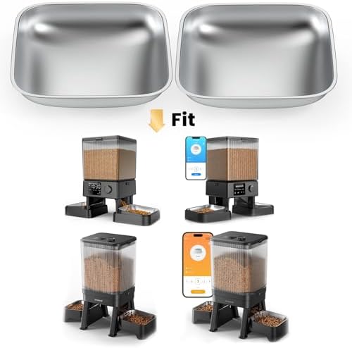 oneisall Stainless Steel Bowls for oneisall 5L Automatic Double Bowl Cat Feeder and 5L WiFi Automatic Double Bowl Cat Feeder (Pack of 2) - Image 2