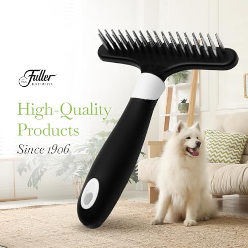 Fuller Brush Undercoat Pet Rake - 33 Sturdy Tapered Steel Pins Inset into Polypropylene Head - Ergonomically Designed Rubberized Handle - Reduce Tangles, Remove Loose Undercoat for Shed-Free Groom - Image 7