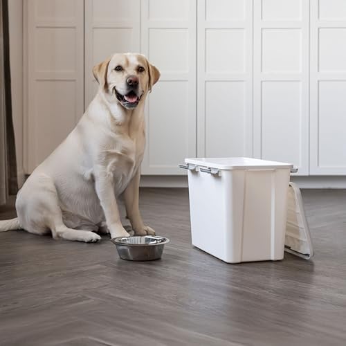 IRIS USA Dog Food Storage Container, Up to 30 lbs, White, Made in USA - Image 2