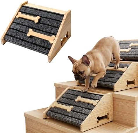 Dog Ramp for Stairs, 2-Pack Wooden Stair Wedge for Dogs - Image 7