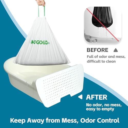 100 Pack Litter Box Bags, Compatible with Self Cleaning Litter Box Scooper Young & Luxury Pro & Ultra, Automatic Litter Box Liners, Replacement Trash Bags with Drawstring, 25.59" x 15.75" - Image 7