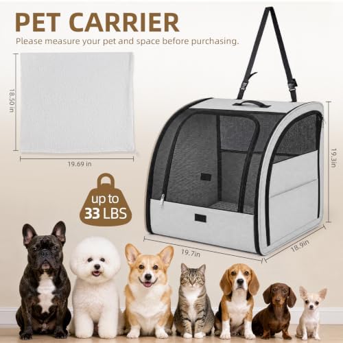 Dog Car Seat for Small Medium Dogs & Cats, Soft-Sided, Gray - Image 2