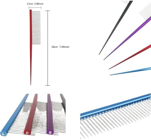 Grooming Comb with Rounded Ends - Rat Tail Design for Dematting and Hairstyling Cats & Dogs, Float Hair Removal - Image 2