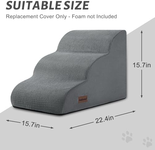 3-Step Dog Stairs Replacement Cover(for AODISMAN Pet Ramp Only),Grey - Image 2