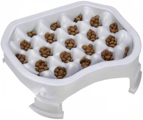 Neater Pet Brands – Neater Raised Slow Feeder Dog Bowl – Elevated and Adjustable Food Height - (6 Cup, Vanilla Bean)