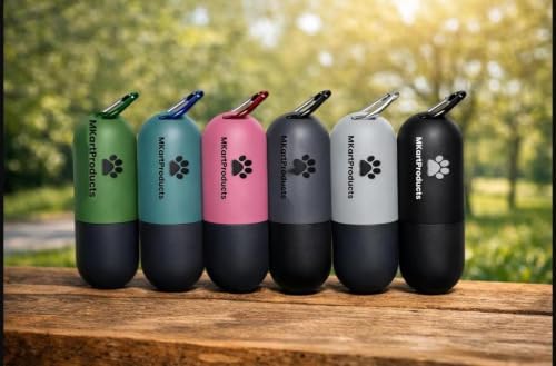 Portable Dog Poop Bag Dispenser with LED Flashlight, Refillable Waste Bag Holder with Carabiner Clip (Dark Gray) - Image 6