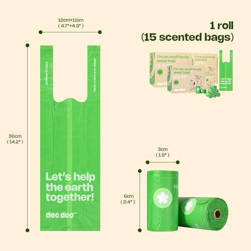 Deo Doo Dog Poop Bags with Handles, 270 Bags, Sakura Scented - Image 6