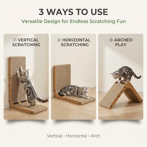 L Shaped Cat Scratcher for Indoor Cats, Cat Scratching, Cat Scratch Pad, 26.8 Inches Tall Scratching Post with Sturdy Base, Durable Cat Scratch Pad for Kittens & Adults, Furniture Protector - Image 7