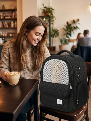 SMONT Dog Carrier Backpack for Small Puppy,Travel Hiking with Safety Belt - Image 2