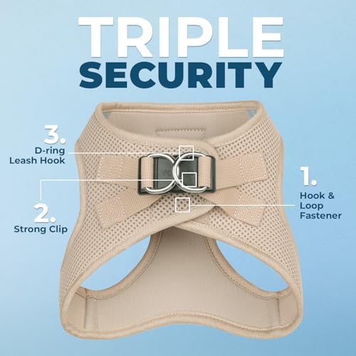 Best Pet Supplies Voyager Step-in Air All Weather Mesh Harness and Reflective Dog 5ft Leash Combo with Neoprene Handle, for Small, Medium and Large Breed Puppies - Khaki, M - Image 2