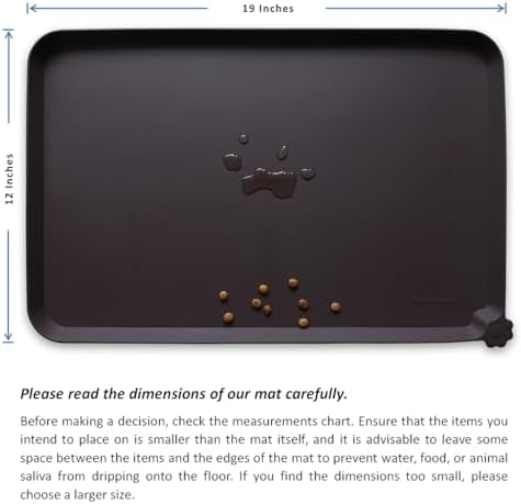 Hoki Found Silicone Pet Food Mats Tray - High-Lips Pet Dog Cat Bowl Mats - Pet Feeding Mat - Waterproof Dog Cat Food Mats -Pet Water Mats for Floors - Dark Oak - Image 5