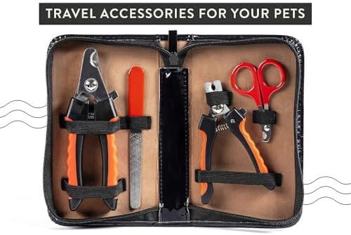 Pet Care Pedicure Kit for Dogs, Cats, Birds and Reptiles - Nail Clippers, File and Scissors Style Clippers Plus Case (2 Miller's Forge Nail Clippers, Small Scissors Style Clipper and One Nail File) - Image 2