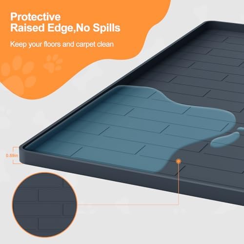 Pee Pad Tray Holder for Dogs,Non-Slip Silicone Dog Puppy Pad Holder,25 x 25 Square Puppy Potty Training Pads,No Spill Raised Lip High Edge,Portable, Leak-Proof Mat Trays for Indoor Floor Protection - Image 2