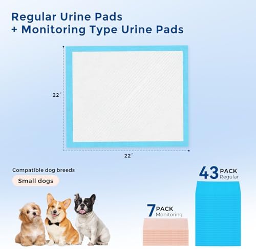 ZOMMISlA Dog Pee Pads 50 Count, Health Monitoring with pH Indicator 22"X22" - Image 6