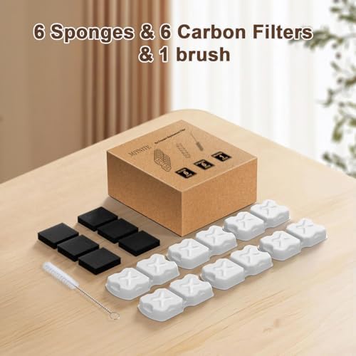 Cat Water Fountain Filter Kit-6 Filters, 6 Sponges & 1 Brush - Image 7