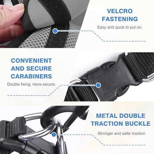 Grey Dog Wheelchair for Back Legs,Pet Walk Tools Comfortable Breathable Mesh for Dogs,Adjustable Mobility Aid for Disabled Pets, Leg Brace and Hip Support - Image 2