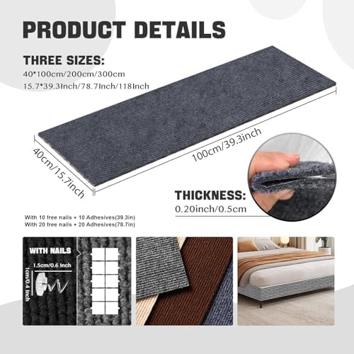Cat Scratching Climbing Carpet Mat, Self-Adhesive Couch Furniture Protector - Image 2