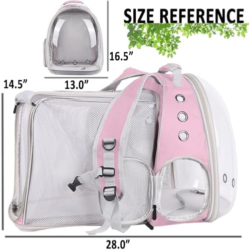 Square Back Extension Pet Backpack Carrier for Cat and Small Puppy up to 12 Pounds, Clear Space Capsule Astronaut Transparent Bubble Window Backpack to Carry and Transport Cat to Vet and Traveling - Image 2