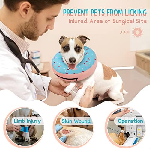 Supet Inflatable Dog Cone Collar for Large Medium Small Dogs, Soft Cone Collar for Dogs Cats, ECollar Doggie Neck Donut Dog Cone Alternative After Surgery - Image 2