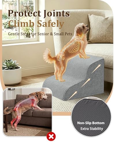 Dog Stairs for Couch & Sofa, 2 Step Pet Steps for Small Dogs & Cats - Image 2