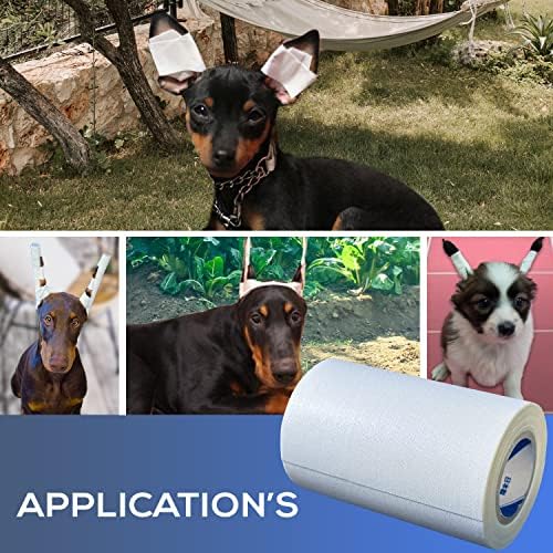 Ear Tape for Dogs 1 Pack with Dog Ear Cleaner Cotton Swabs, Self Adhesive Cotton Tape for Dog Ear Protection and Support, Ear Care Set for Dogs (3.0 inch (75 mm)) - Image 6