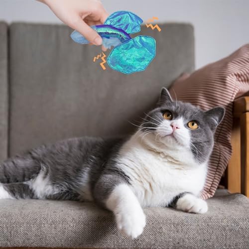 Andiker Cat Catnip Toys,Crinkle Catnip Fish with Rustling Shiny Crinkle Paper and Natural Catnip,Cat Interactive Toys for Indoor Cats for Promoting Digestion and Adjusting Emotion (Blue Fish) - Image 7