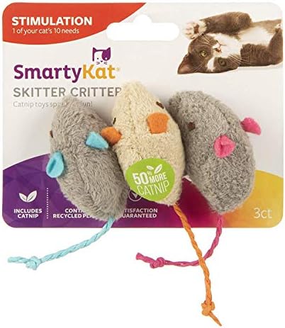 SmartyKat Skitter Critters Cat Toy Catnip Mice, 3/pkg … by Unknown