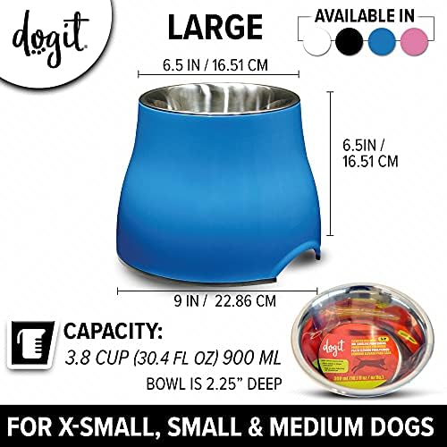 Dogit Elevated Dog Bowl, Blue - Image 2