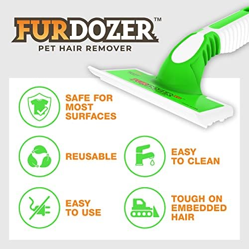 FurDozer Pet Hair Remover & Auto Detailing Tools - Cat & Dog Hair Remover for Carpets, Car Interiors, Couches, Bedding, & Pet Furniture (Green, (2 Pack) - X6) - Image 6