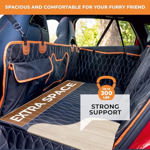 Dog Seat Cover for Back Seat | Extended Dog Car Seat Cover for Back Seat, Car Seats for Pets, Waterproof, Durable, Extra Space with Hard Bottom, Pet Seat Protector for Dogs - Image 2